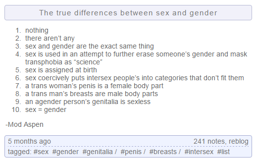 sex and gender are the same